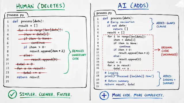 To Add Is Machine, To Delete Is Human
